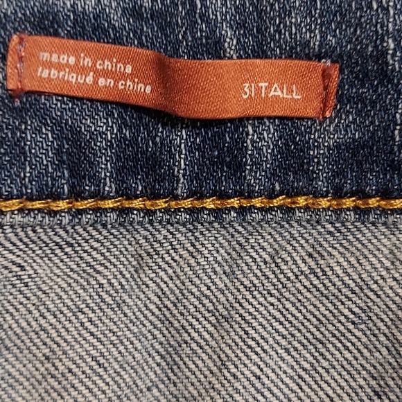 Pilcro Anthropologie Denim Slim Boyfriend Jeans Distressed Size 31 Tall EUC Pant - Picture 6 of 9